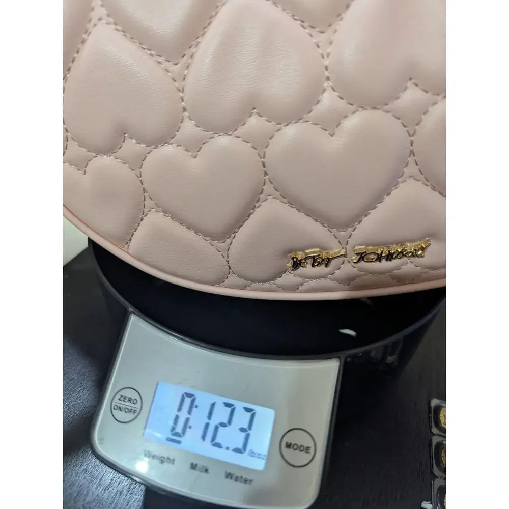 Betsey Johnson Pink Shoulder Handbag Hearts Pepper Hot Stuff Bag Charms XONORTHY